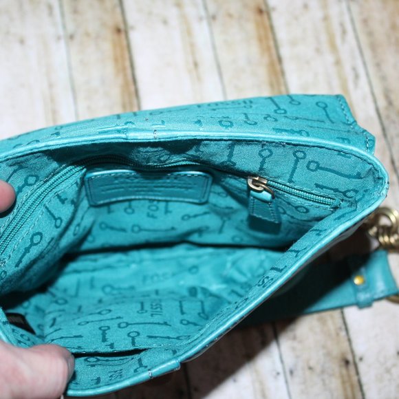 FOSSIL SUMMER PURSE TEAL TURQ - Picture 3 of 4